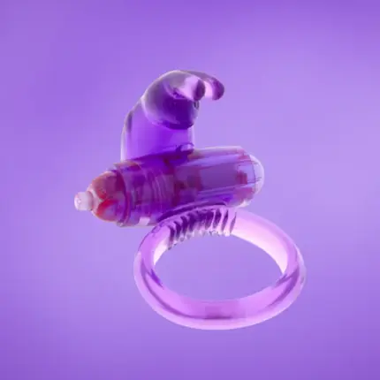 Rabbit Silicone - Rezgő nyuszis péniszgyűrű (lila)