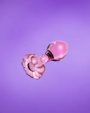 Icicles No. 48 - Virágos üveg anál kúp (pink)