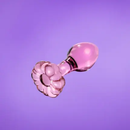 Icicles No. 48 - Virágos üveg anál kúp (pink)