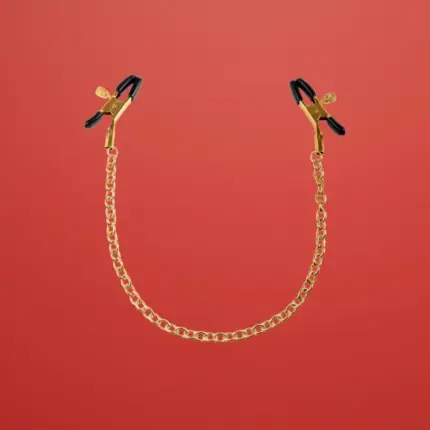 Fetish Fantasy Gold Chain - Mellbimbó csipesz lánccal