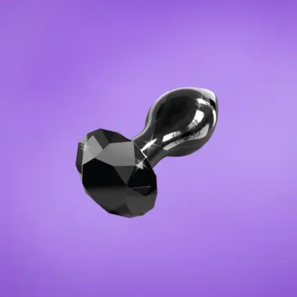 Icicles No. 78 - Kúpos üveg anál dildó (fekete)