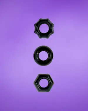 Renegade Chubbies - Péniszgyűrű szett (fekete)