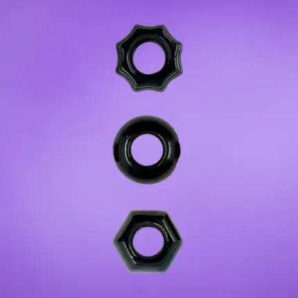 Renegade Chubbies - Péniszgyűrű szett (fekete)