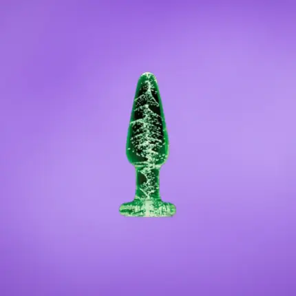 FireFly Glass Plug - Világítós üveg análdugó S