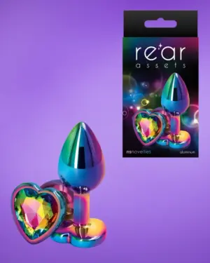 Rear Assets Mulitcolor - Análdugó szívalakú kővel S
