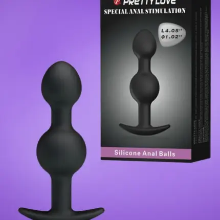 Pretty Love Heavy Balls - Gömbös análplug (fekete)