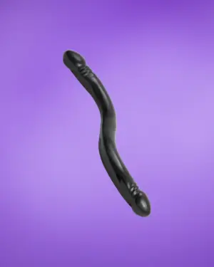 Doc Johnson Double Header 18" - Kétvégű dildó (fekete)