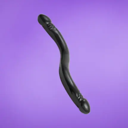 Doc Johnson Double Header 18" - Kétvégű dildó (fekete)