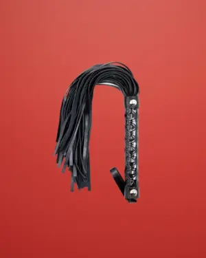 Fetish Addict - Korbács gyémánt mintás markolattal (fekete)