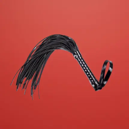 Fetish Addict - Korbács magasfényű markolattal (fekete)