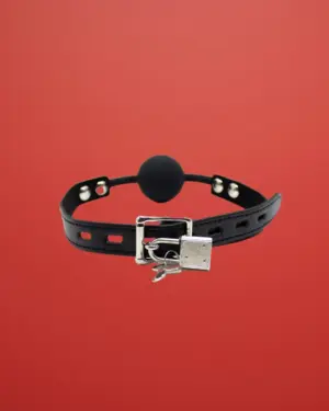 Feish Addict - Szilikon szájpecek lakattal (fekete)