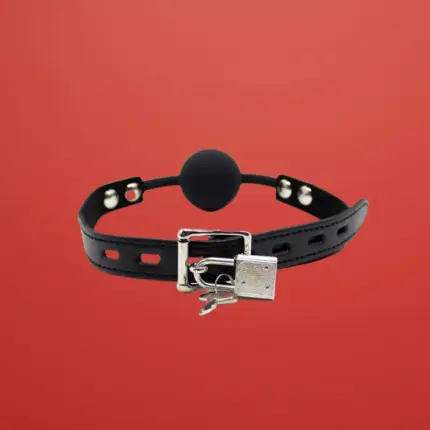 Feish Addict - Szilikon szájpecek lakattal (fekete)