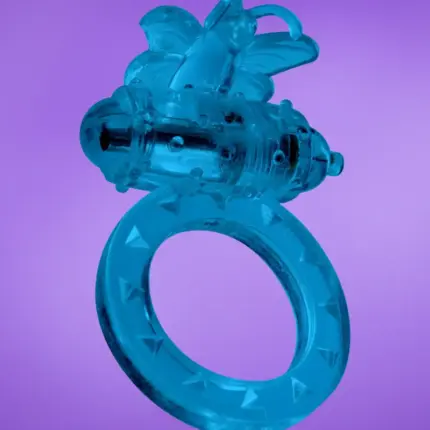 Toyjoy Flutter Ring - Pillangós péniszgyűrű (kék)