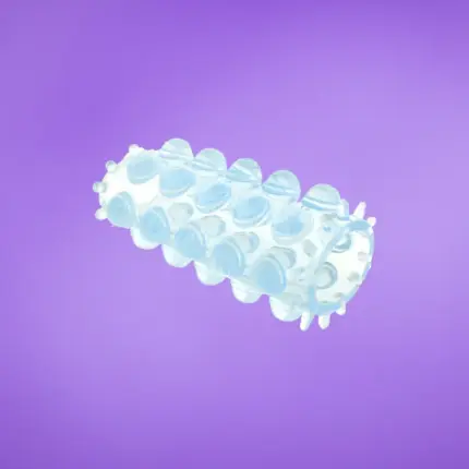 ToyJoy Power Stretchy - Bordázott péniszköpeny (kék)