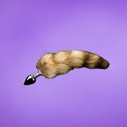 Jewellery Striped Tail - Ezüst análdugó rókafarokkal S