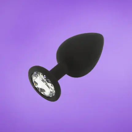 Anal Play Diamond Booty -  Fekete análdugó ezüst kővel L
