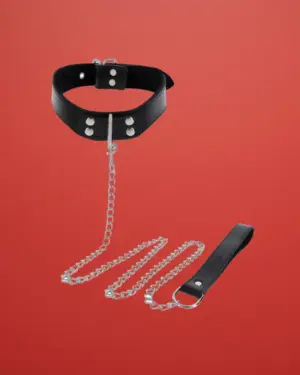 Taboom - Nyakörv pórázzal (fekete)