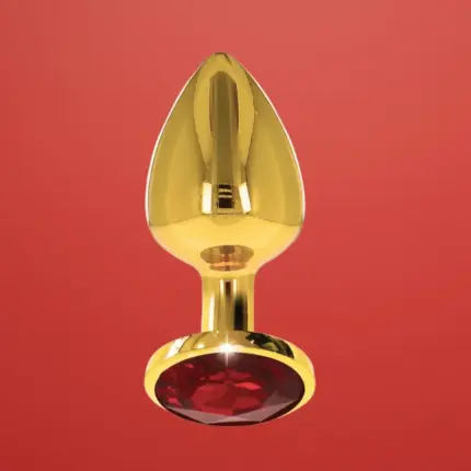 Taboom - Arany análplug piros kővel L