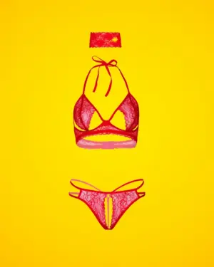 Daring 75121 - Piros bikini szett szemkötővel S/M