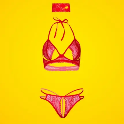 Daring 75121 - Piros bikini szett szemkötővel S/M
