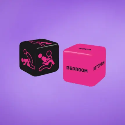 Szex dobókocka ajtóakasztóval szett (fekete-pink)