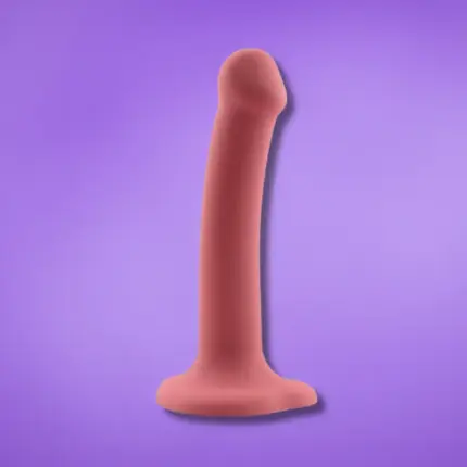 Action Bouncy 7,5" - Szilikon dildó (bordó) L