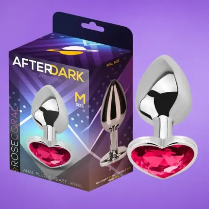 Afterdark - Análdugó szív alakú gyémánt dísszel (rózsaszín) M