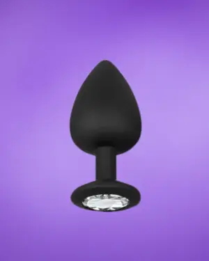 Afterdark - Szilikon análdugó fehér kővel M