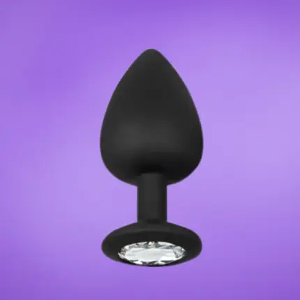 Afterdark - Szilikon análdugó fehér kővel M