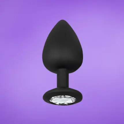 Afterdark Sparkly - Szilikon análdugó ezüst kővel S