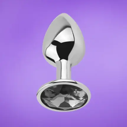 Afterdark - Análdugó gyémánt dísszel (ezüst) L