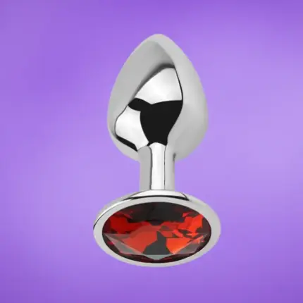 Afterdark - Análdugó gyémánt dísszel (piros) S
