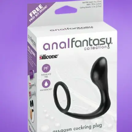 Anal Fantasy - Análdildó péniszgyűrűvel (fekete)