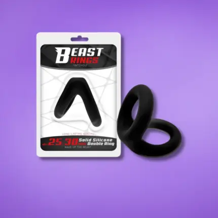 Beast Rings 24mm/30mm - Dupla péniszgyűrű (fekete)