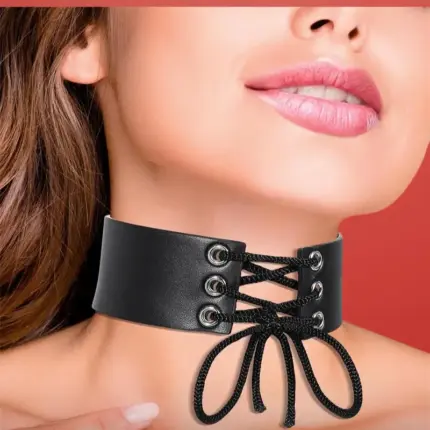 Cinderella - Fűzős nyakpánt (fekete)