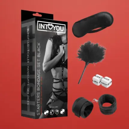 Intoyou BDSM Line - Kezdő kötöző szett - 4 részes (fekete)