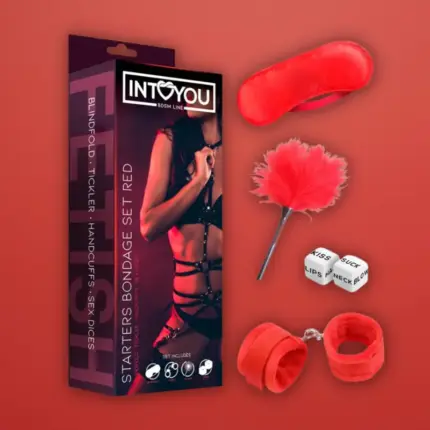 Intoyou BDSM Line - Kezdő kötöző szett - 4 részes (piros)