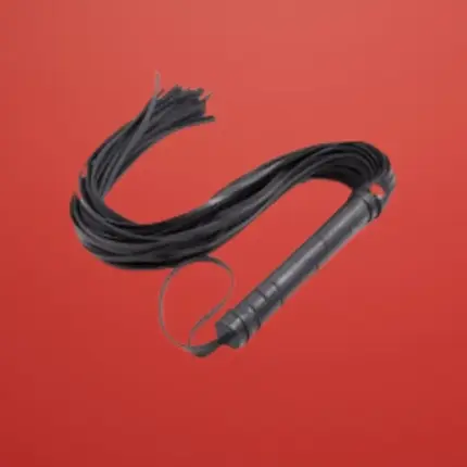 Fetish Addict - Szilikon korbács (fekete) - 45cm