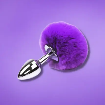 Afterdark - Fém análdugó nyuszifarokkal (lila) S