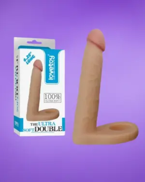 Lovetoy Ultra Soft - Péniszgyűrű análdildóval (natúr) - 16cm