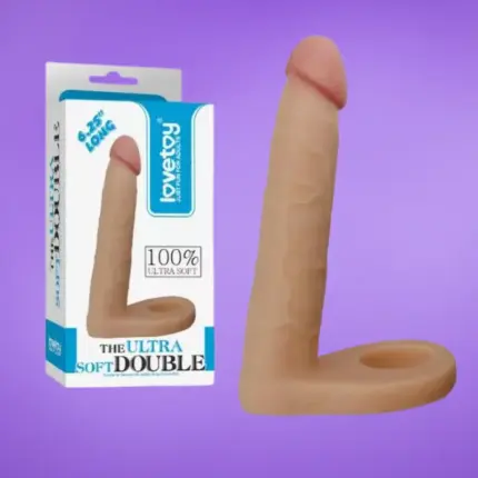 Lovetoy Ultra Soft - Péniszgyűrű análdildóval (natúr) - 16cm