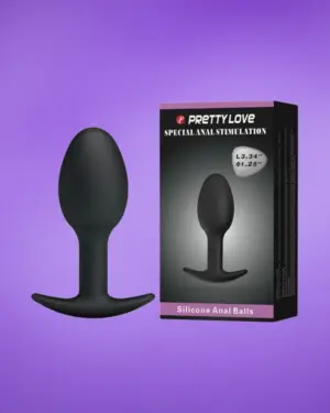 Pretty Love - Kúp alakú análplug (fekete)