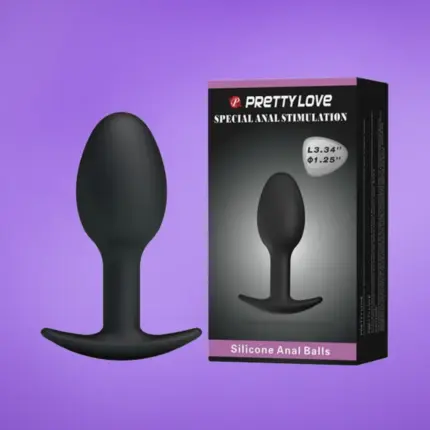 Pretty Love - Kúp alakú análplug (fekete)