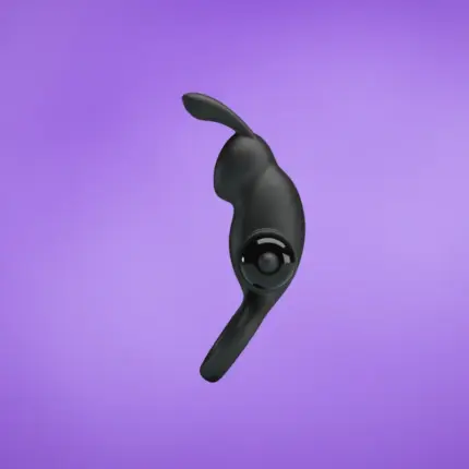 Pretty Love Vibrant Ring1 - Nyuszis vibrációs gyűrű (fekete)