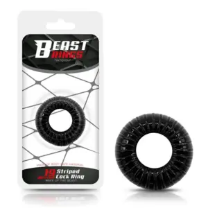 Beast Rings 19 mm - Bordázott péniszgyűrű (fekete) - Image 2