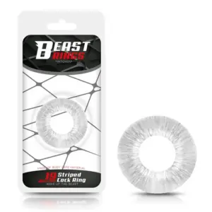 Beast Rings 19 mm - Csíkozott péniszgyűrű (áttetsző) - Image 2