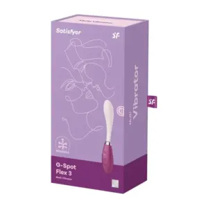 Satisfyer G-Spot Flex 3 - Akkus G-pont vibrátor (pink-bordó) - Image 2