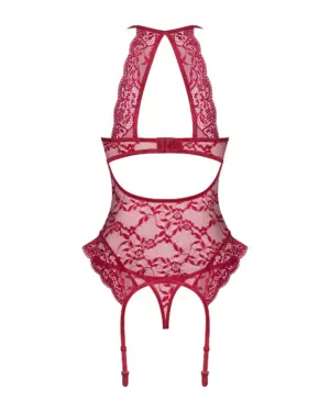 Obsessive Ivetta - Csipkés fűző (bordó) L/XL - Image 4