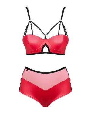 Obsessive Leatheria - Fehérnemű szett (piros) - Image 4