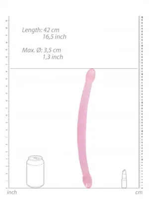 Realrock 17'' - Kétvégű zselés dildó (pink) - 42cm - Image 4